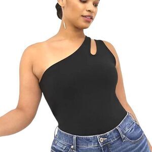 TORRID Women's One Shoulder Cutout Top in Black Plus Size 5X 28 NWT